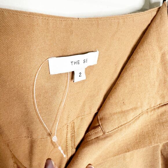 The Sei Pleat Trouser Pants High Rise Straight Leg Chestnut Brown Size 2 - Picture 7 of 10